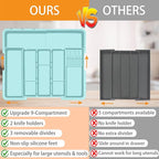 Homecor Utensil Drawer Organizer for Kitchen, Expandable Silverware Organizer Cooking Utensils Tray, Large Cutlery and Flatware Holder, Kitchen Tools & Gadgets Storage (Turquoise)
