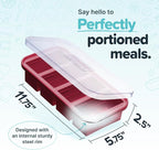 Souper Cubes 1 Cup Silicone Freezer Molds - Soup Cubes Perfect for Storing Broth, Rice, Leftovers and More - Silicone Freezer Trays with Lids for Meal Prep - Cranberry - 1-Pack