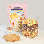 Liuruiyu Glass Food Storage Jars 150 Set of 2,Glass Storage Containers Clear Glass Food Canister with Bamboo Lid Airtight For Serving Tea, Coffee, Flour, Sugar, Candy, Cookie, Spice and More (Square)