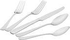 Amazon Basics 20-Piece Stainless Steel Flatware Set with Square Edge, Service for 4, Silver
