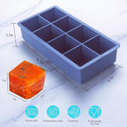 1/2 Cup Silicone Freezer Tray With Lid - Silicone Freezer Molds 2-Pack For meal prep & freezing of various sauces and other dishes, makes 16 perfect 1/2 cup portions cubes (Blue 2 Pack)