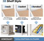 HOMEDANT 5 Tier Laminated White Boltless Metal Shelving Unit Adjustable Garage Storage Utility Rack Heavy Duty Shelves Organization Multipurpose Shelf Warehouse Pantry 28" W x 12.3" D x 59.5" H 4Pack