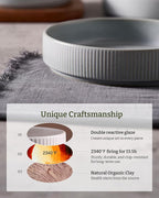 famiware Star 8.25" Pasta Bowls, Large Dinner Bowls Set of 6, Salad Bowl Plates, Shallow Bowls for Eating, Light Gray