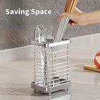 Kitchen Utensil Drying Rack,304 Stainless Steel Chopsticks Spoon Fork Knife Drainer Basket Flatware Storage Drainer, Dish Drainer for Kitchen Counter