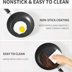 Frying Pan 3-Piece Set, Nonstick Skillet Set for Induction Cooktop, Frying Pan Nonstick 8 Inch+9.5 Inch +11 Inch (Black)
