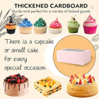 JCD 8 Packs Pink Bento Cake and Cupcake Box 5 Holes Fit 4 Cupcakes and 1 Mini Cakes Cupcake Combo Boxes for Party Bakery Supplies (Pink 1+4/8Pcs)