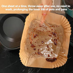 10 Inch Air Fryer Liners Disposable, 200Pcs Air Fryer Paper Liners, Oil-Proof & High-Temperature Resistant Parchment Baking Paper for Air Fryer, Microwave and Oven（Bottom Is 9 Inch）