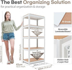 HOMEDANT House 5 Tier 24.4" W Laminated Metal Shelving Unit Adjustable Storage Utility Rack Heavy Duty Shelves Organization Multipurpose Shelf Kitchen Garage Pantry Closet 3 Pack