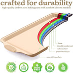 Country Kitchen Nonstick Stackable Bakeware Set - Heavy Duty, Durable, Easy Release Baking Set, Gold, 10 Pcs