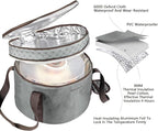12 Inch Cake carrier Container with Lid and Handles Includes Insulated Bag for Safe Transportation of Buttercream Doesn't Melt Easy for Cakes, Pies and Cupcakes (Grey)