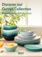 Sweese 18 oz Medium Porcelain Bowls - Set of 6 Shade of Blue Colored Serving Bowls for Soup, Salad, Pasta & Snacks