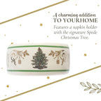 Spode Christmas Tree Gold 2.75" Napkin Ring (Set of 4) - Elegant 22K Gold Accented Holiday Napkin Rings, Fine Porcelain Christmas Table Setting Décor - Ideal for Holiday Dinnerware & Festive Gifting