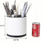 Utensil Holder,360°Rotating Kitchen Utensil Holder For Counter,Cooking Silverware Organizer Stainless Steel Caddy Flatware Spoon Spatula Tool Cutlery Container
