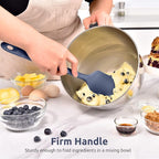 14" Extra Long Silicone Spatula: U-Taste 480ºF Heat Resistant Flexible Baking Mixer Scraper, Large Rubber Mixing Stirring Scraping Seamless Kitchen Turner Utensil for Nonstick Cookware(Midnight Blue)