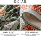 ISAENNE Designer Bohemian Linen Green Long Tablecloth Rectangle,Floral Indoor Table Cloth,Stain Resistant Decor Tablecloths for Dining Thanksgiving Kitchen Party Christmas,63"*94"-Naples