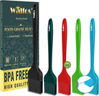 Walfos Silicone Basting Brush Set, 5 Pieces Heat Resistant Pastry Brush, Perfect for Baking,BBQ Grill,Kitchen Cooking,Strong Steel Core and One-Pieces Design,BPA Free and Dishwasher Safe