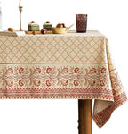 ISAENNE Designer Linen Floral Long Rectangle Tablecloth,Pale Yellow Farmhouse Indoor Table Cloth,Durable Decor Tablecloths for Dining Kitchen Thanksgiving Christmas,63"*102"-Chamonix A