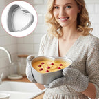 3 Pieces Heart Shaped Cake Pans, 8 Inch Aluminum Heart Cake Molds, Cake Baking Supplies, Heat-Resistant DIY Baking Tool for Wedding, Birthday Party, Engagement, Valentine Day