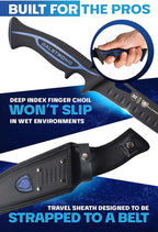Dalstrong Chef Butcher Knife - 10”- Night Shark Series - 7CR17MOV High Carbon Steel Breaking Knife - Titanium Coated Blade - Outdoor & Fishing Butcher Cleaver -w/Sheath - NSF Certified