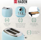 Haden Heritage 1.7 Liter Stainless Steel Electric Tea Kettle with Heritage 2 Slice Wide Slot Stainless Steel Bread Toaster, Turquoise