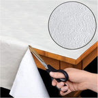 Home Bargains Plus Quilted Heavy Duty Table Pad Protector with Flannel Backing, Cut to Fit, Heat Resistant, Wipe Clean, Protects Table from Spills and Scratches, White, 60” x 120” Rectangle