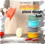 Stackable Silicone Artisan Pizza Dough Proofing Containers with Lids (2 Yellow+2 Green)