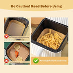 200 Pcs 8" Air Fryer Liner Square Baking Parchment Paper Airfryer Liners,Unbleached Disposable Non-stick & Non-Leak & Non-Washing Air Fryer Paper Liner for 5-8 QT Air Fryer Basket