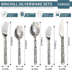 20-Piece Silverware Set with bamboo Handle,Stainless Steel Flatware Set, Modern Cutlery Set, Service for 4, Mirror Finish Dishwasher Safe