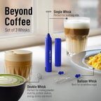 Zulay Kitchen FrothMate Powerful Milk Frother Portable & Compact Handheld Foam Maker Lattes, Cappuccinos (Royal Blue, Froth N Go)
