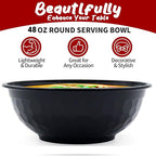 POPMISOLER 150 Pcs Stackable Meal Prep Bowl Containers, Food Takeout Bowls Reusable,Black Disposable Meal Prep Bowls With Lids. (48oz-Black)