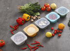 Stackable Silicone Artisan Pizza Dough Proofing Containers with Lids pizza making accessories (1 Yellow+1 Green+1Blue+1 Gray+1 Space Gray)