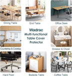 Wadrac Crystal Table Top Protector Cover 30x66 Inch 1.5mm Thick Clear Vinyl Tablecloth Pad Protector Non-Slip Office Writing Desk Pad Plastic Table Mats on Top of Wood Glass Tabletop Anti Scratch