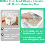 TBMax Rice Flour Storage Container with Automatic Flip-up Lid 13 Lbs | 6.5 Qt, Short and Narrow Food Storage Flour Bin for Kitchen Drwer Organization, Pet Dog Cat Food Storage Container