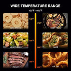 Air Fryer 6.8 Quarts, 10-in-1 Functions, Air Fry, Roast, Bake, Broil, Dehydrate, Large & Compact Air Fryers, Nonstick & Dishwasher-Safe Airfryer Basket, Stainless Steel Air Fryer, Metal Grey