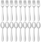 24-piece Forks and Spoons Silverware Set, Amafox Food Grade Stainless Steel Flatware Cutlery Set for Home, Kitchen and Restaurant, Mirror Polished Forks and Spoons Set for 12, Dishwasher Safe