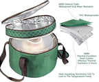 12 Inch Cake carrier Container with Lid and Handles Includes Insulated Bag for Safe Transportation of Buttercream Doesn't Melt Easy for Cakes, Pies and Cupcakes (Green)