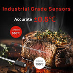 WiFi Meat Thermometer | Long-Range Wireless Probe for Oven, Grill, Air Fryer, BBQ | Smart APP | Dual Sensors | IP67 Waterproof