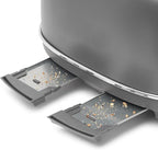 Haden Chelsea 4 Slice Wide Slot Toaster with Adjustable Browning Control, Grey & Chrome
