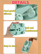 Cute 3D Cat Silicone Ice Cube Tray Mold Cartoon Animal Ice Box BPA-Free (Pink)