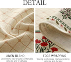 ISAENNE Designer Vintage Linen Floral Square Tablecloth,Fall Colorful Modern Table Cloth,Wrinkle Resistant Decor Tablecloths for Dining Thanksgiving Kitchen Christmas,67"*67"-Bertina E