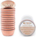 Gifbera Mini Rose Gold Foil Cupcake Liners Metallic Baking Cups, 300-Count