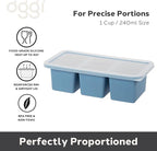 OGGI Prep & Portion Silicone Freezer Trays with Lid - Freezer Molds for Food, Ice Cube Tray, Food Prep Containers, Freezer Storage Containers, for Soup, Smoothie Cubes, Sauce, Broth, Leftovers - 1 Cup