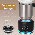 Milk Frother, 16.9 OZ Milk Frother and Steamer, 4 in 1 Electric Milk Frother Dishwasher Safe, Durable Silent Working Frother for Coffee, Hot and Cold Foam Maker, Black