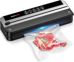 Bonsenkitchen Vacuum Sealer for Food, Multi-functional & Compact Vacuum Sealer Machine with the Latest Airtight Technology | Bag Cutter | ETL Listed | (Silver-Black)