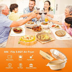 Vailnd Air Fryer Liners Disposable, 305 PCS 8" Round Unbleached Air Fryer Paper Liners, Heavy-Duty Air Fryer Liners for 5-8 qt Basket, Non-stick & Oil-Proof Parchment Paper for Oven, Pan