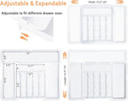 Large Silverware Drawer Organizer Expandable Kitchen Utensil Organizer BPA Free Flatware Cutlery Holder Tray Adjustable Plastic Drawer Divider Storage for Forks Knives 6-9 Slots White