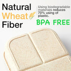 SEVENY Bento Box Natural Wheat Fiber Material,Ideal Leak-Proof Bento Box Adults,Lunch Box for Women,BPA-Free Lunch Box,Reusable Meal Prep Container for Body Builders, White