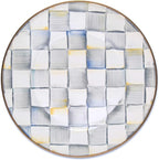 MACKENZIE-CHILDS Enamel Dinner Plate, Decorative Dinnerware Plate, 10 Inches, Set of 1, Gray-and-White Sterling Check