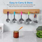 13-Piece Measuring Cups and Spoons Set Stainless Steel for Cooking & Baking (8 Cups +5 Spoons, Colorful）