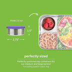 LunchBots 2.5 oz Stainless Steel Dressing Container for Condiments, Dips, Snacks, Dipping Sauce Cups with Silicone Lid, Fits in Lunch Bags and Bento Boxes - Set of 2 (Purple)